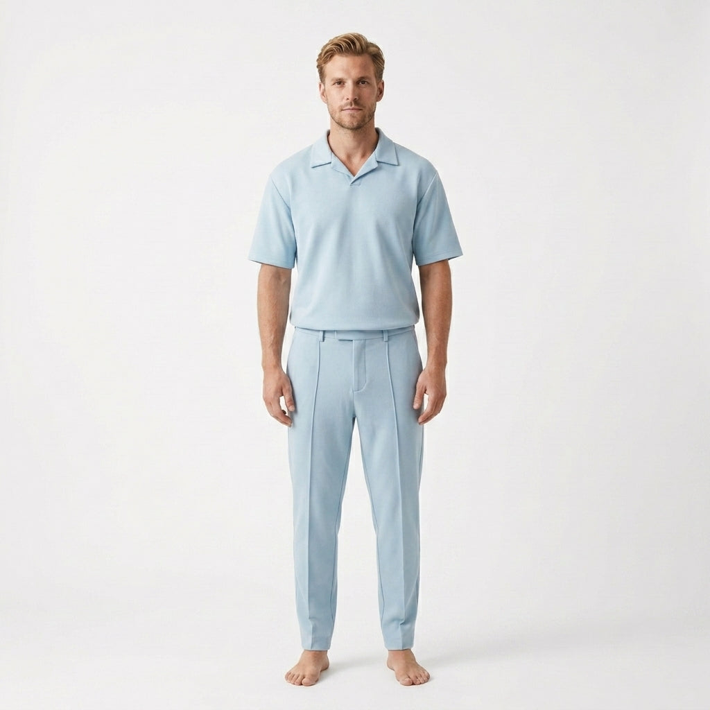 Smart casual set met overhemd en rechte broek voor heren