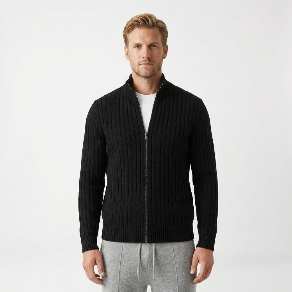 Klassieke geribbelde cardigan voor heren