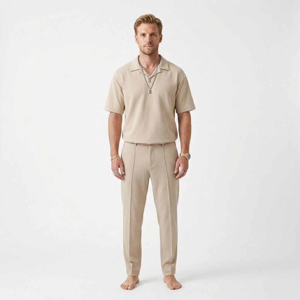 Smart casual set met overhemd en rechte broek voor heren