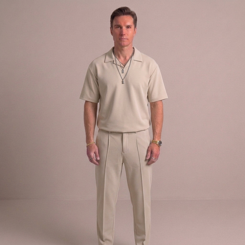 Smart casual set met overhemd en rechte broek voor heren