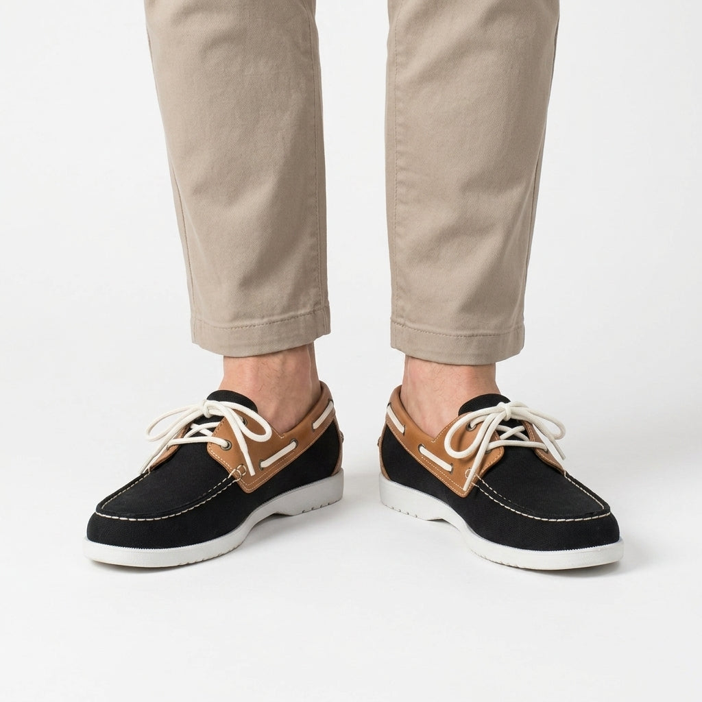 Klassieke Bootschoenen Met Veterdetails Voor Heren