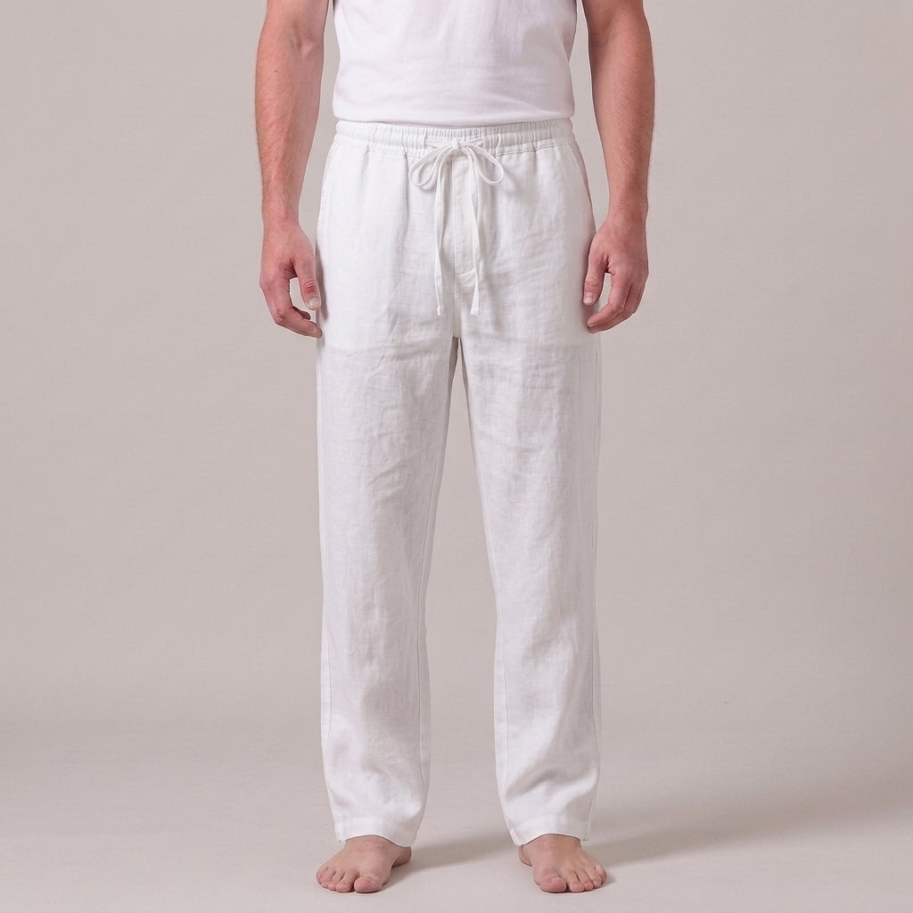 Lichtgewicht zomerbroek met trekkoord en comfortabele pasvorm voor heren