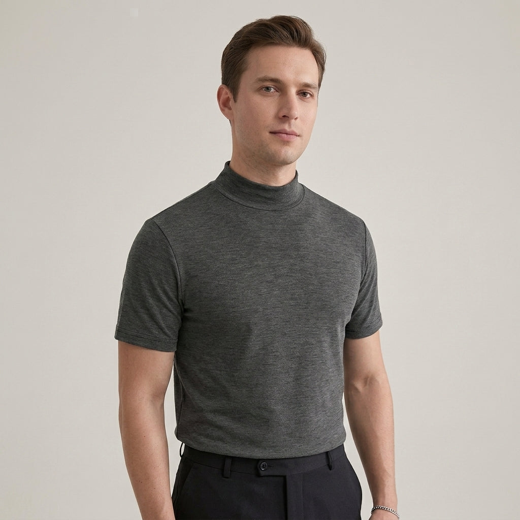 Stretch T-shirt met ronde hals en regelmatige pasvorm voor heren