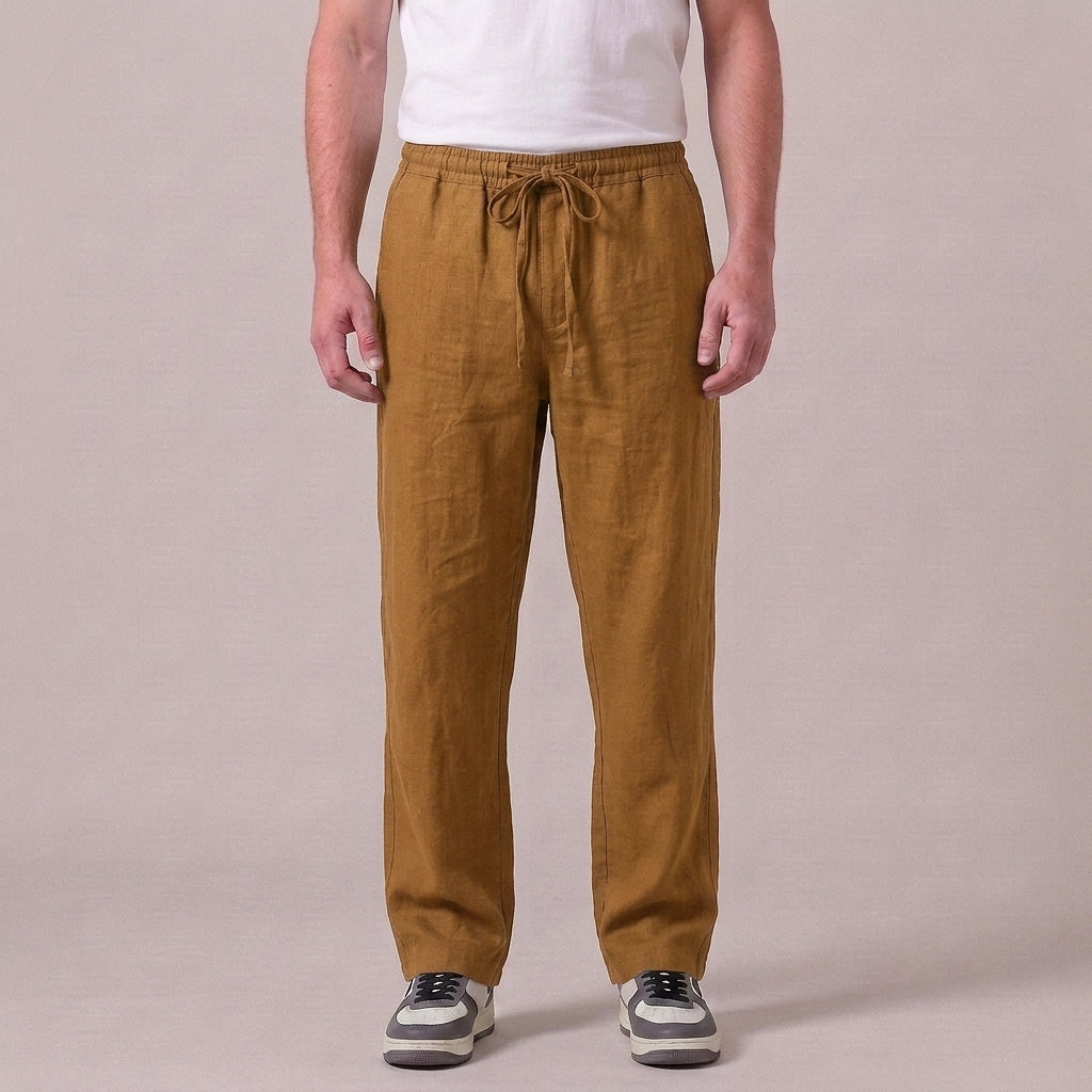 Lichtgewicht zomerbroek met trekkoord en comfortabele pasvorm voor heren