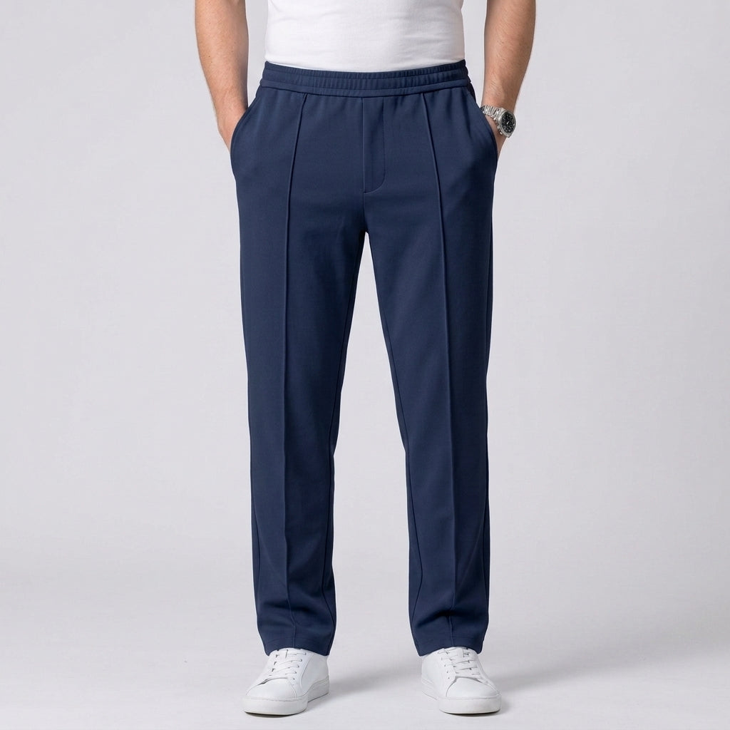 Sportbroek met trekkoord, rechte pijpen en slim fit voor heren