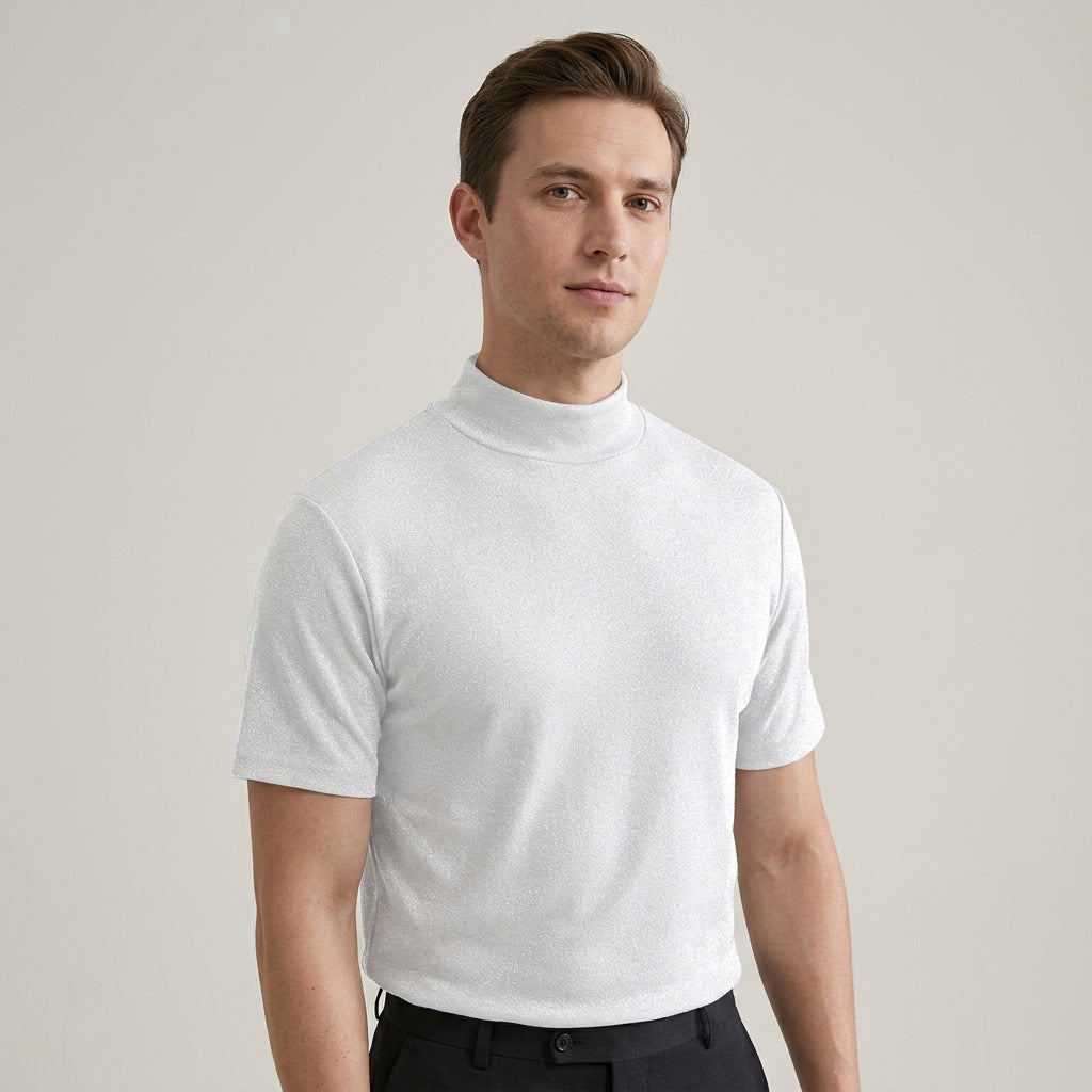 Stretch T-shirt met ronde hals en regelmatige pasvorm voor heren