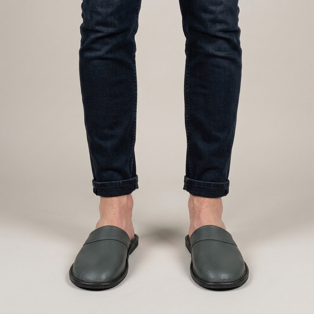 Warme instap pantoffels met comfortabele pasvorm voor heren