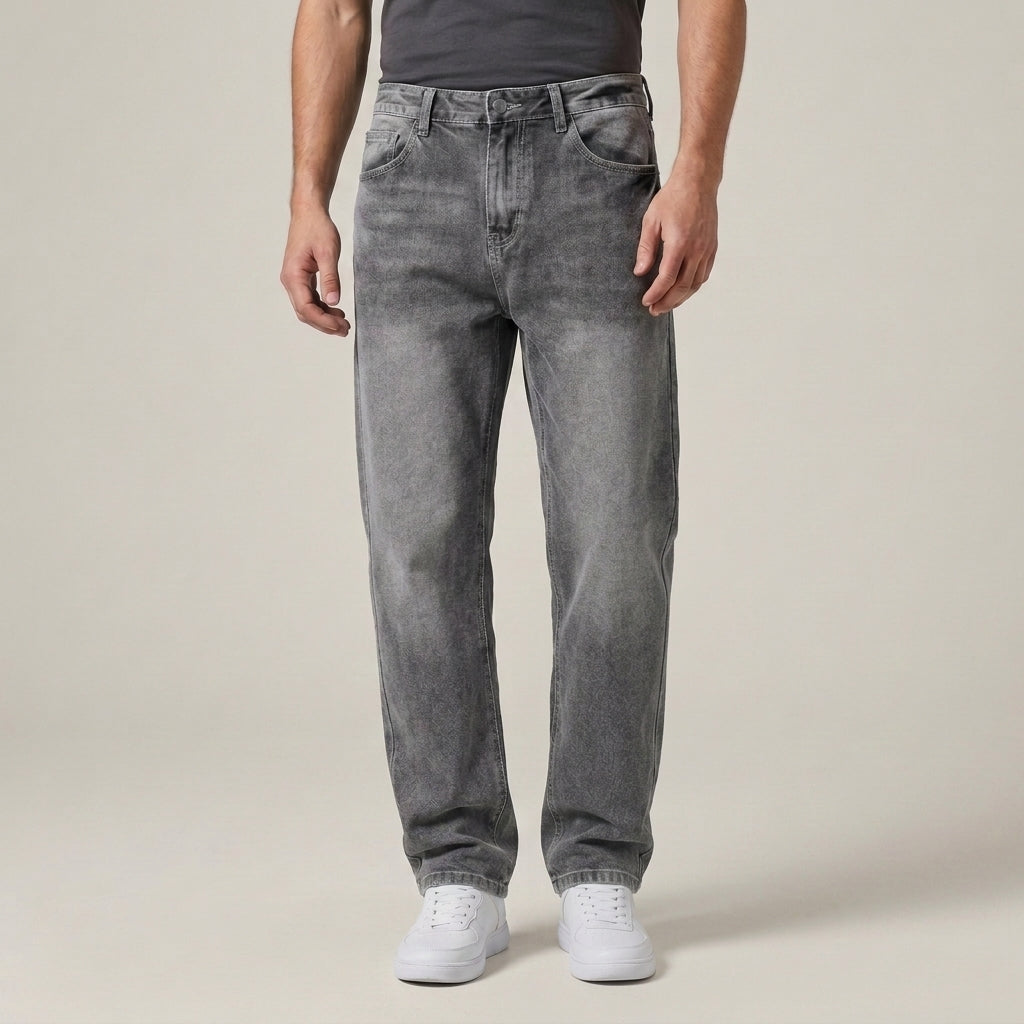 Rechte jeans met klassieke taille en vijf zakken voor heren