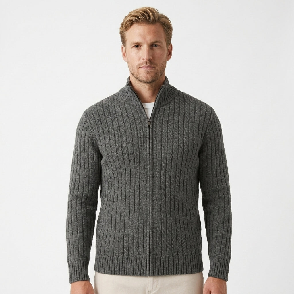 Klassieke geribbelde cardigan voor heren
