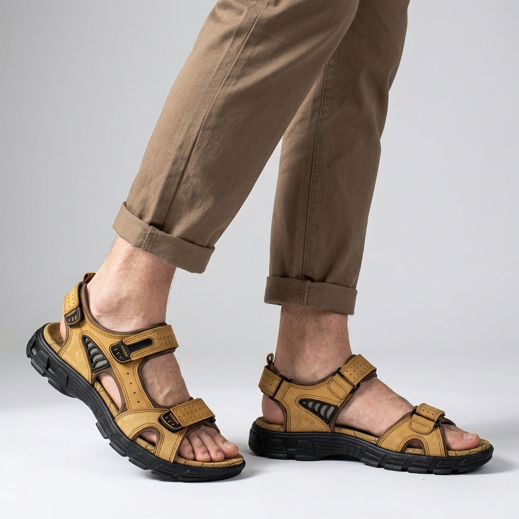 Comfortsandalen met ondersteunend voetbed en verstelbare pasvorm voor heren