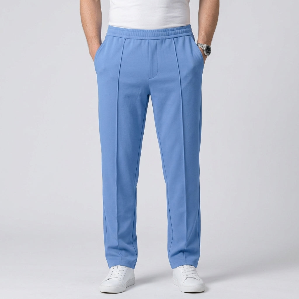 Sportbroek met trekkoord, rechte pijpen en slim fit voor heren