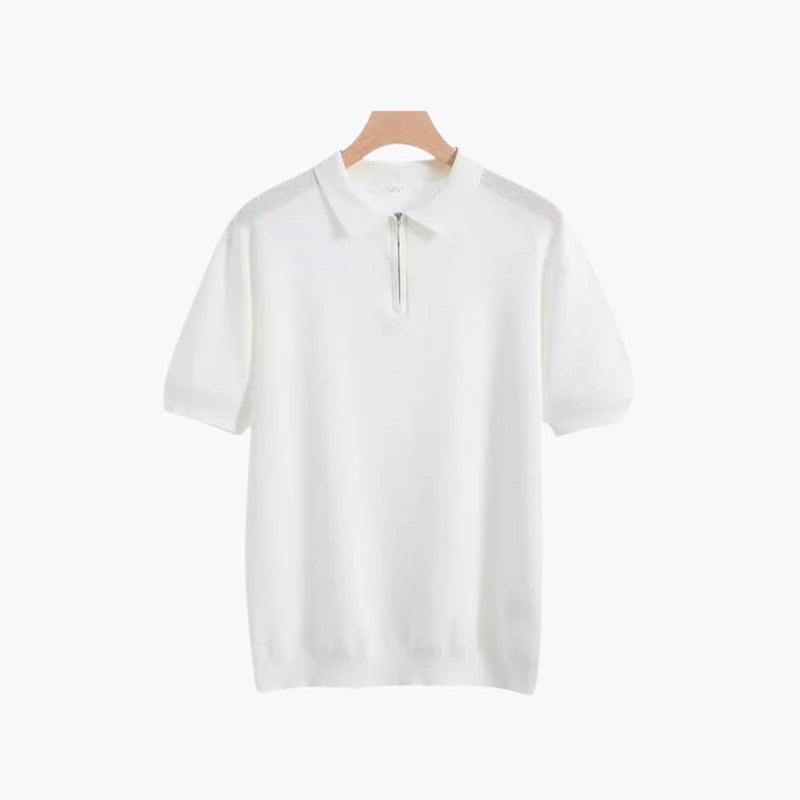 Mesh polo met ritssluiting en korte mouwen voor heren