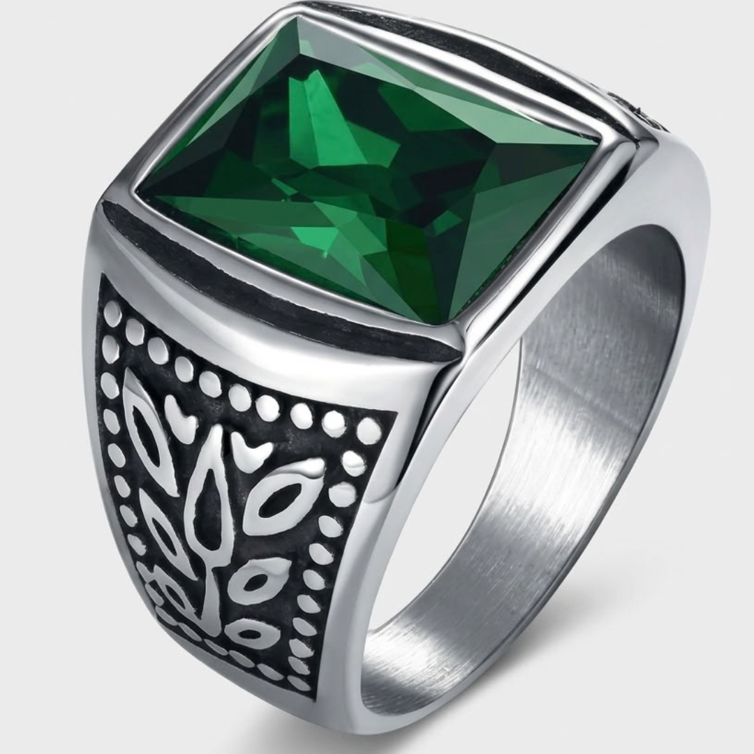 Statement Ring met Vierkante Steen voor Heren