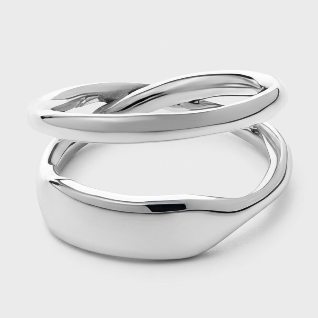 Dubbele Band Statement Ring voor Heren