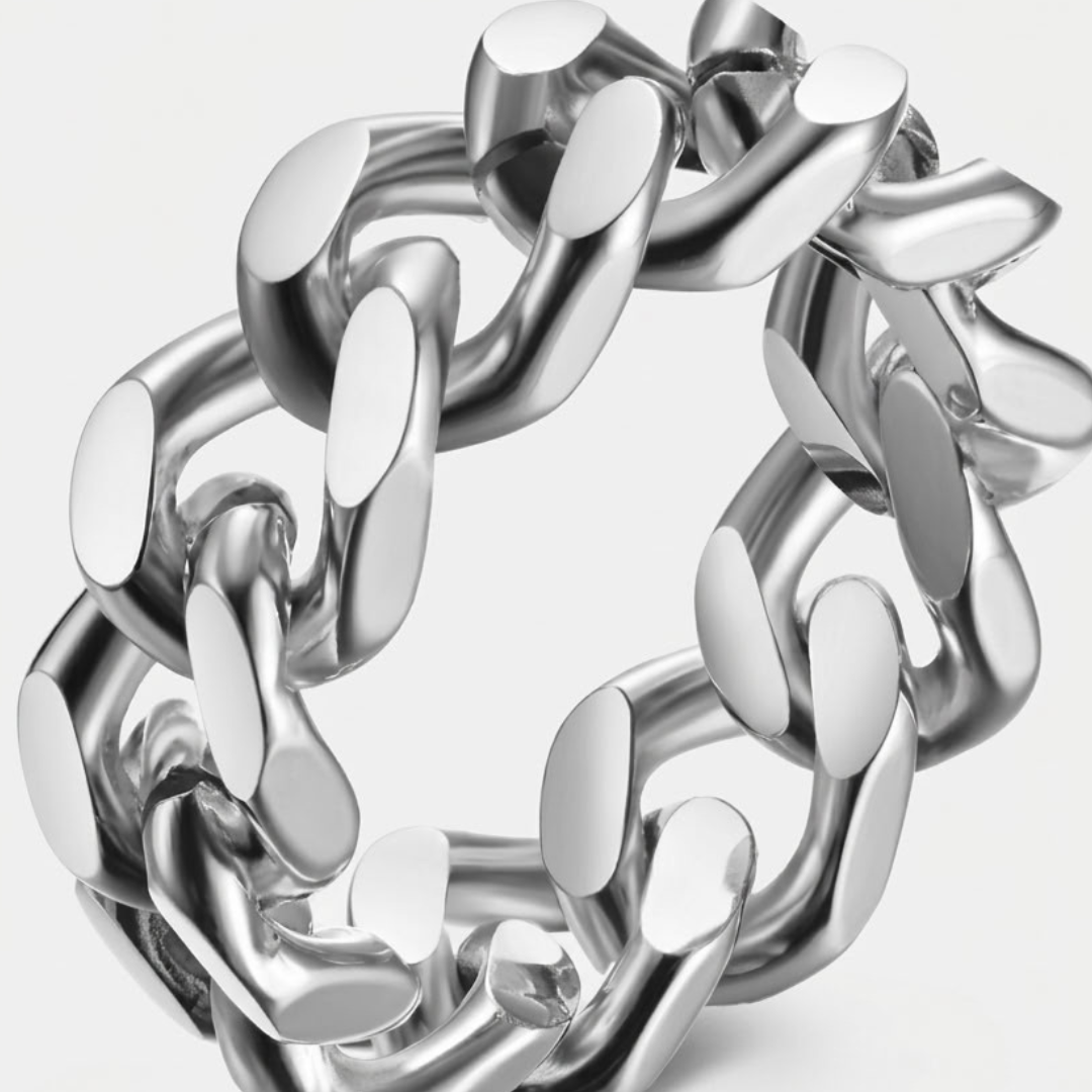 Cuban Link Statement Ring voor Heren