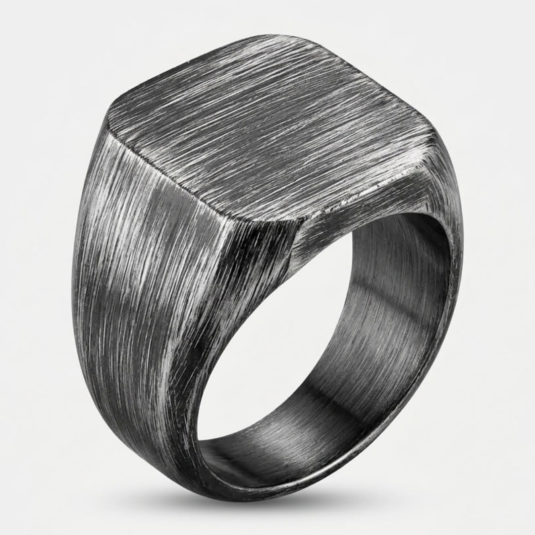 Vintage Viking Ring met Geweven Patroon voor Heren