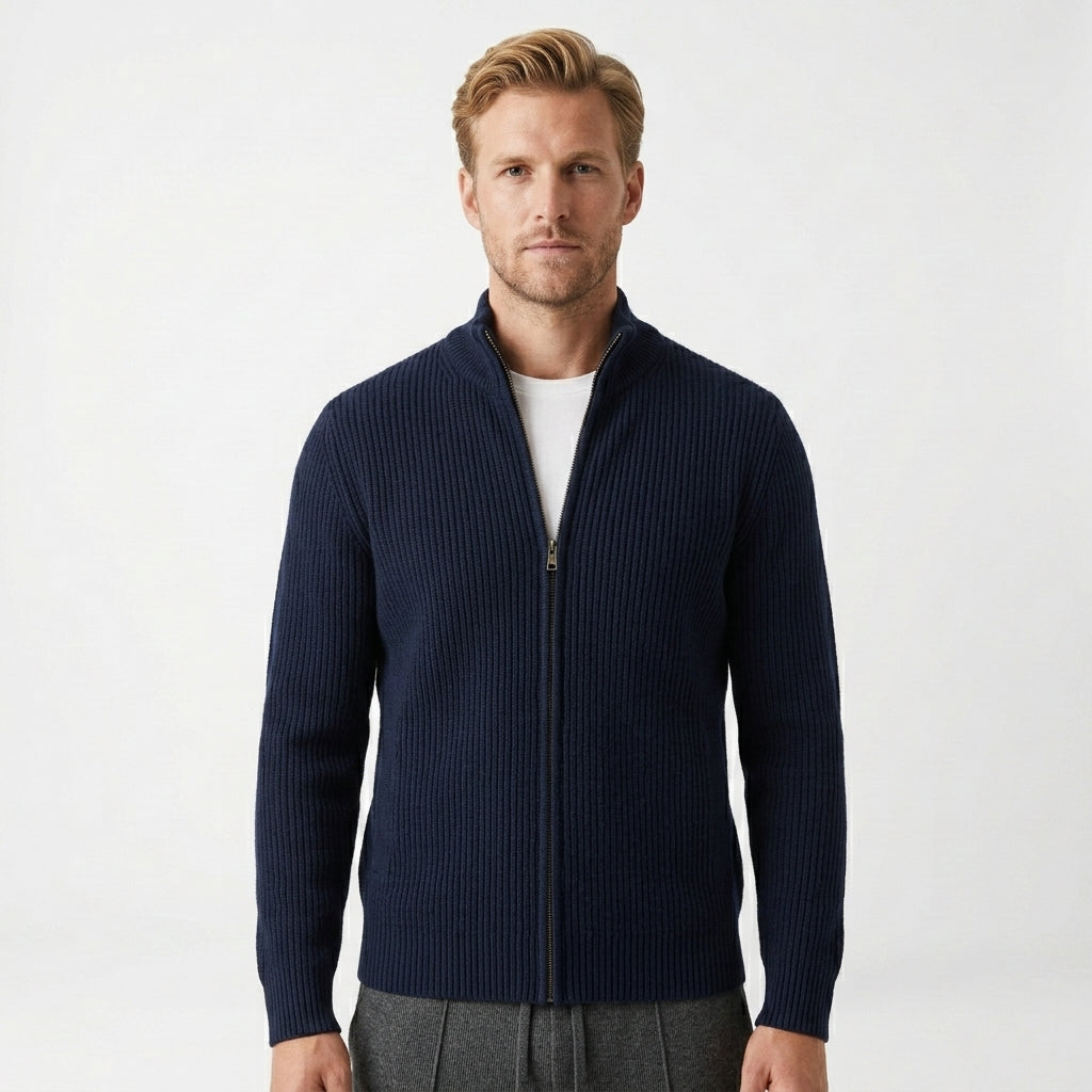 Klassieke geribbelde cardigan voor heren