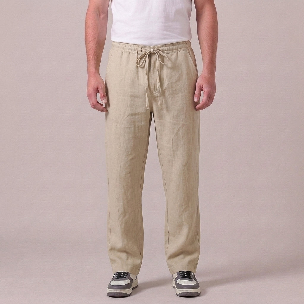 Lichtgewicht zomerbroek met trekkoord en comfortabele pasvorm voor heren