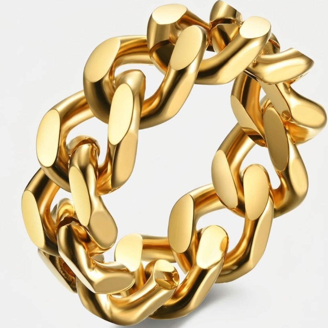 Cuban Link Statement Ring voor Heren