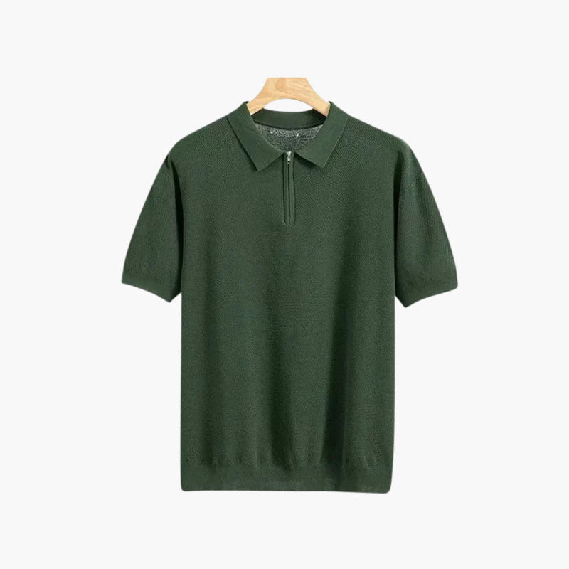 Mesh polo met ritssluiting en korte mouwen voor heren