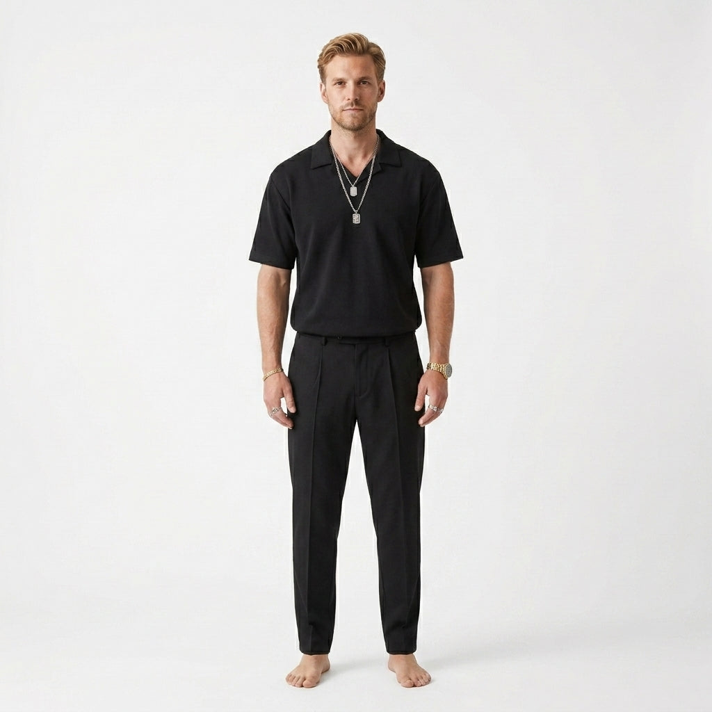 Smart casual set met overhemd en rechte broek voor heren