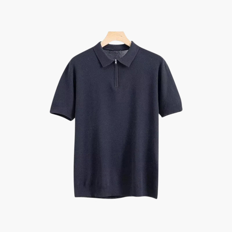 Mesh polo met ritssluiting en korte mouwen voor heren
