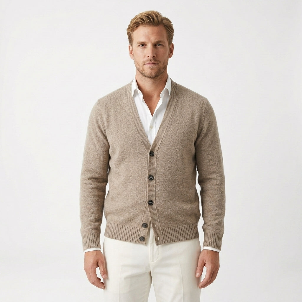 V-hals cardigan voor heren