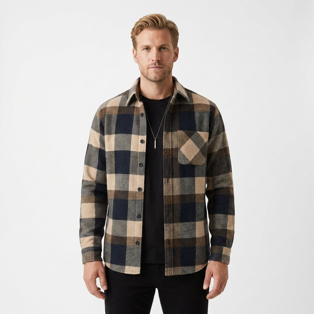 Geruit wintershirt voor heren