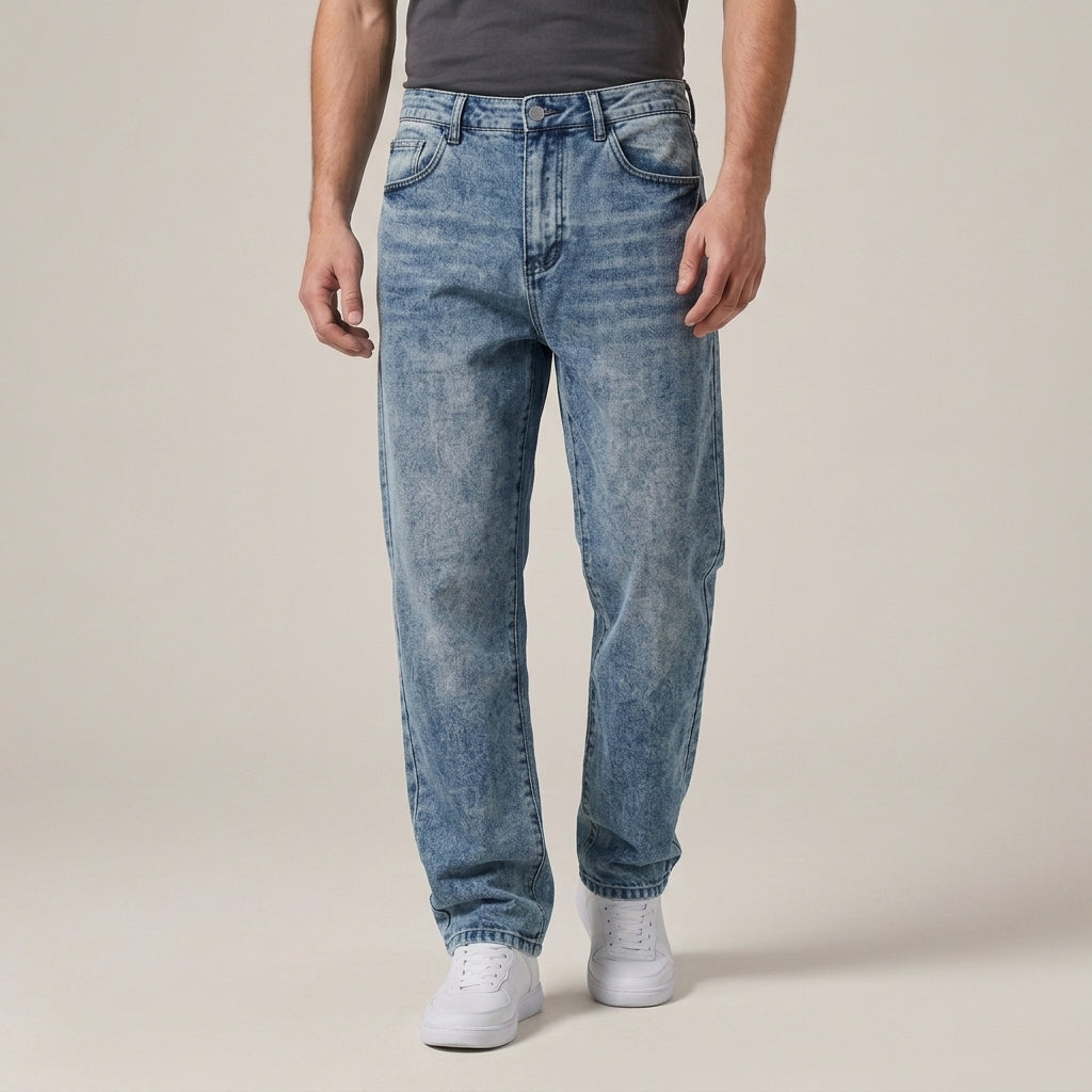 Rechte jeans met klassieke taille en vijf zakken voor heren