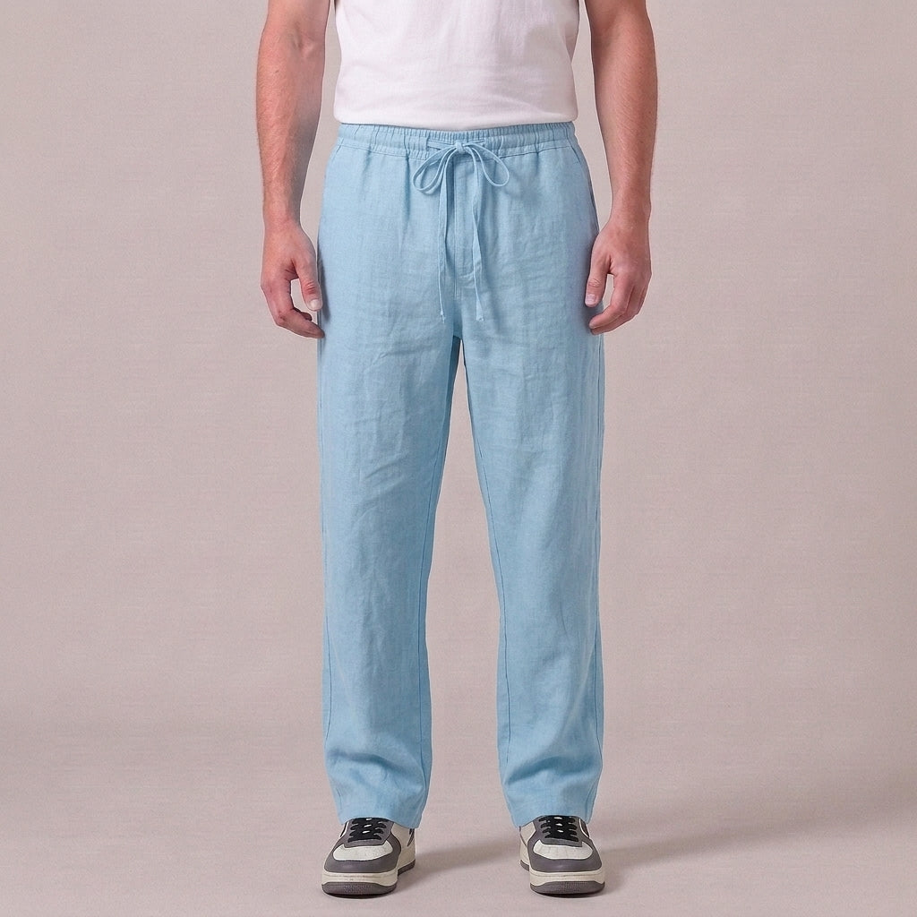 Lichtgewicht zomerbroek met trekkoord en comfortabele pasvorm voor heren