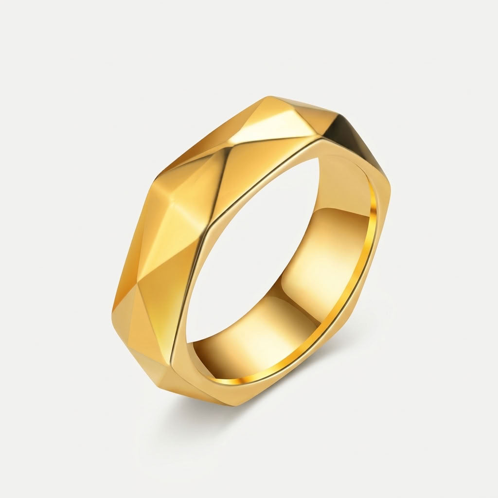 Diamond Cut Statement Ring voor Heren
