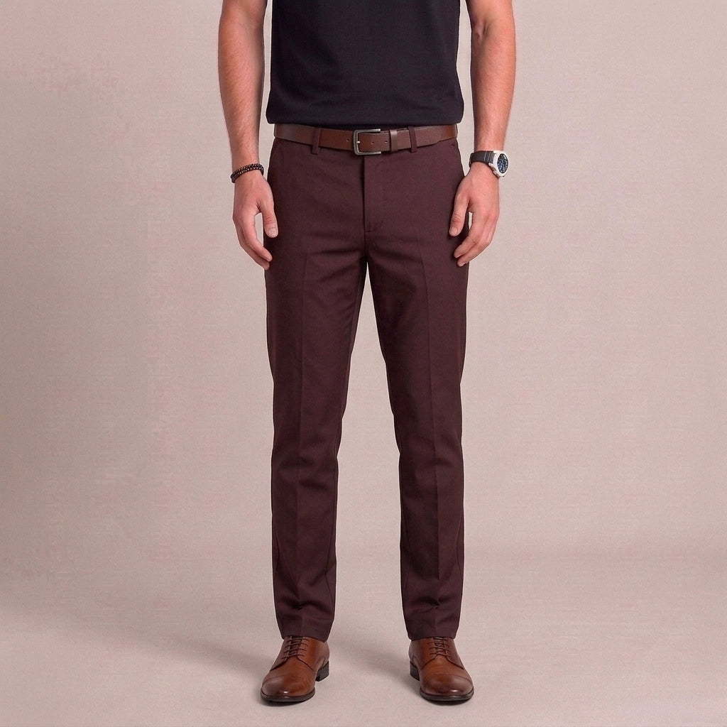 Stretch casual broek met comfortabele pasvorm voor heren