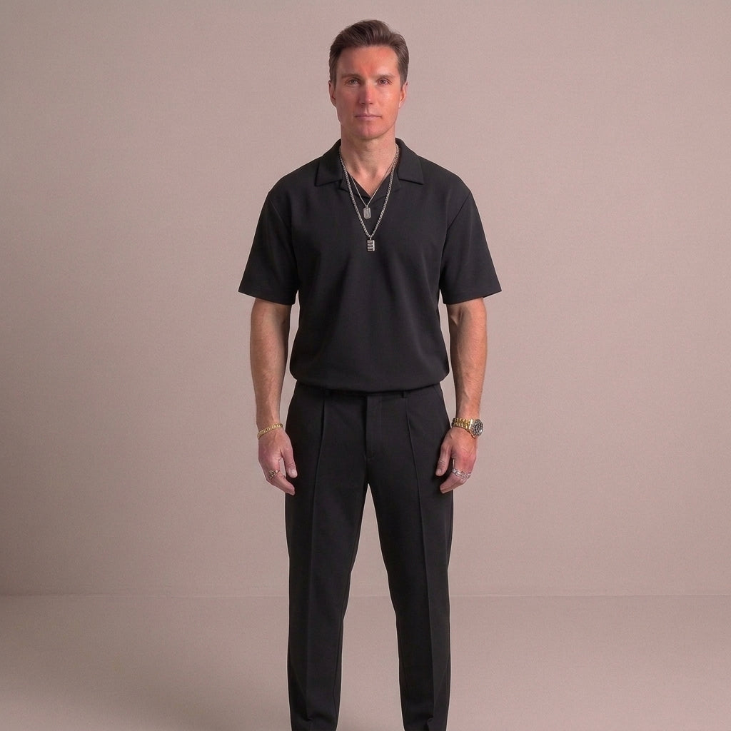 Smart casual set met overhemd en rechte broek voor heren