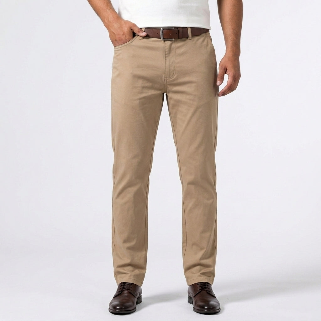 Stretch Casual Broek Met Rechte Pasvorm Voor Heren