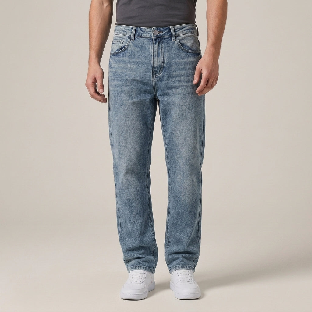 Rechte jeans met klassieke taille en vijf zakken voor heren