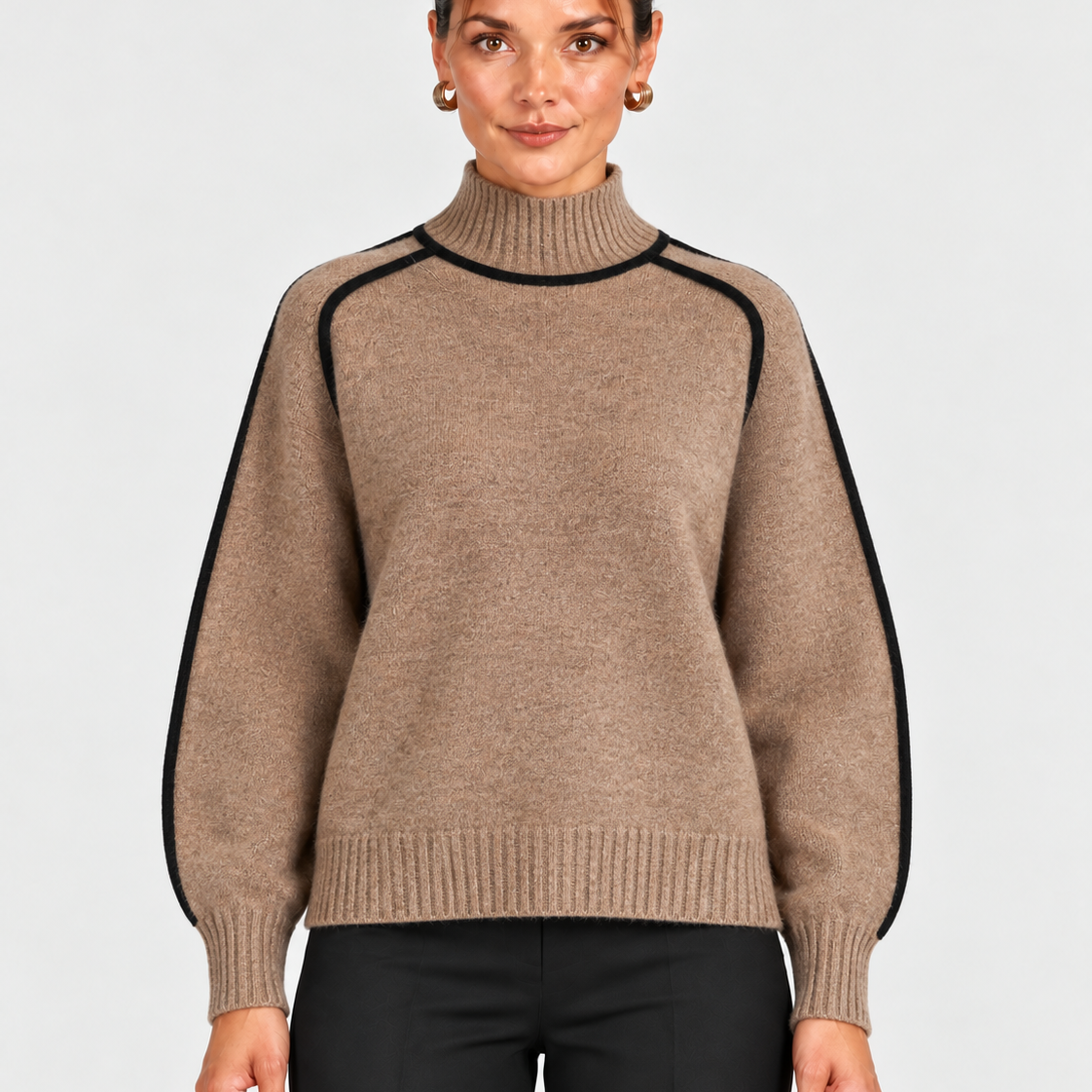 Gebreide Coltrui met Contrasterende Afwerking voor Dames