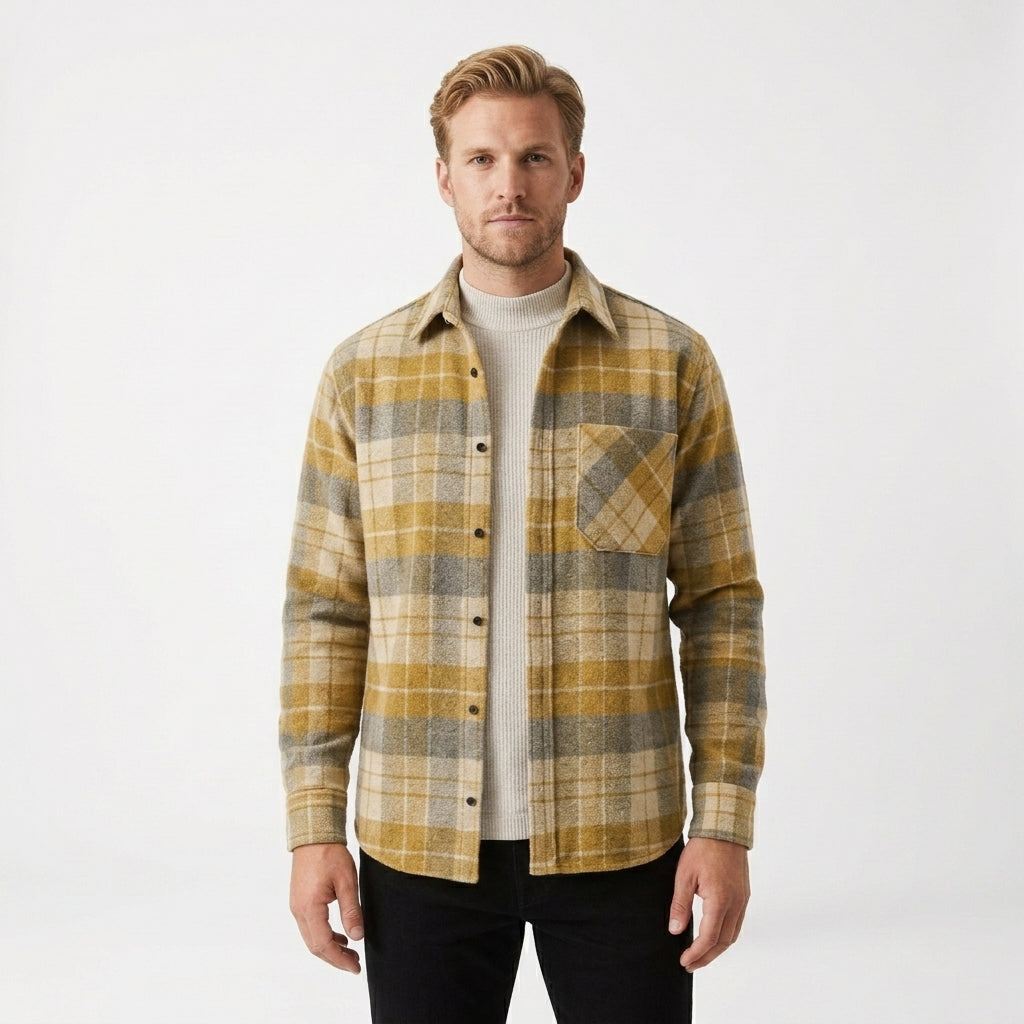 Geruit wintershirt voor heren