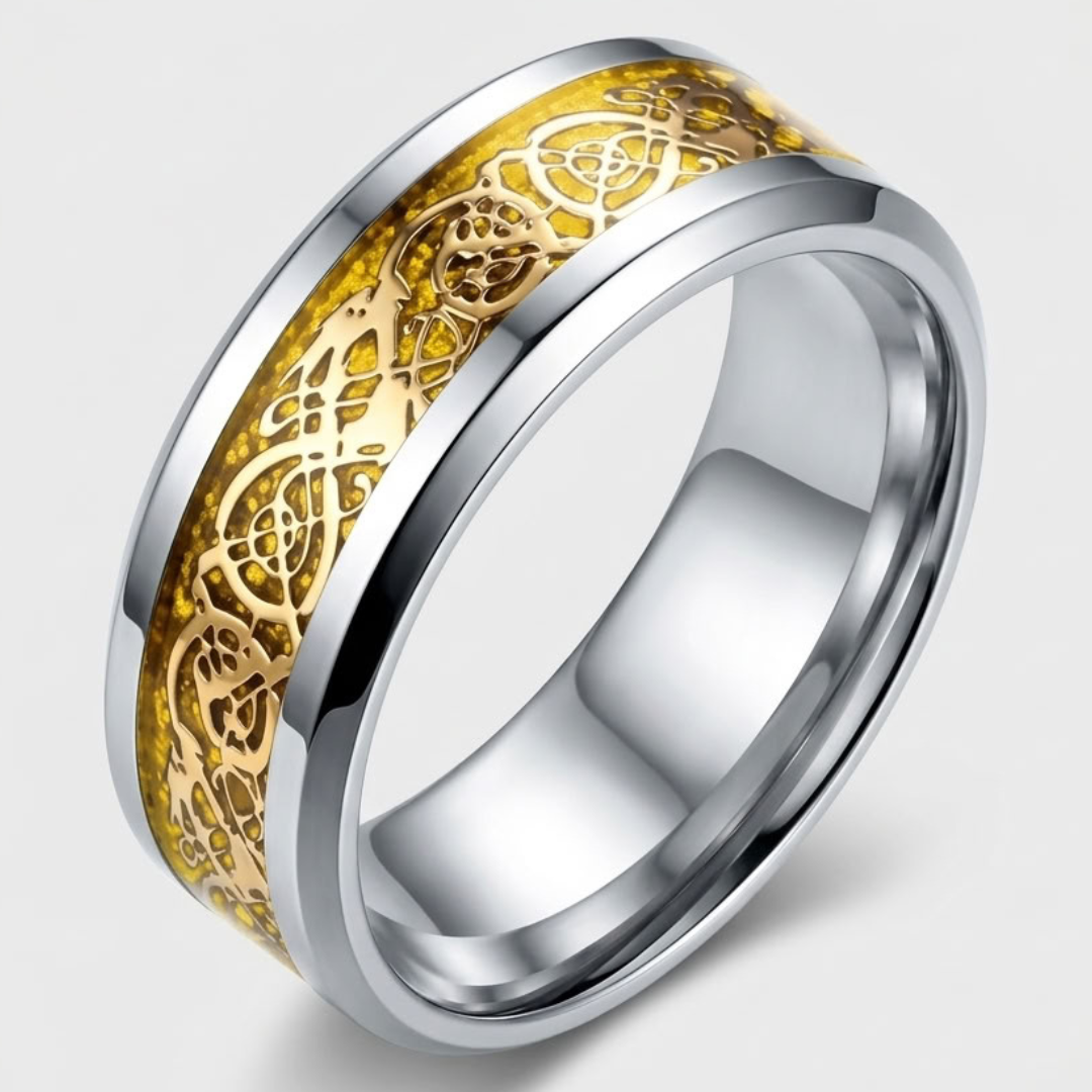 Sculpturale Drakenring voor Heren