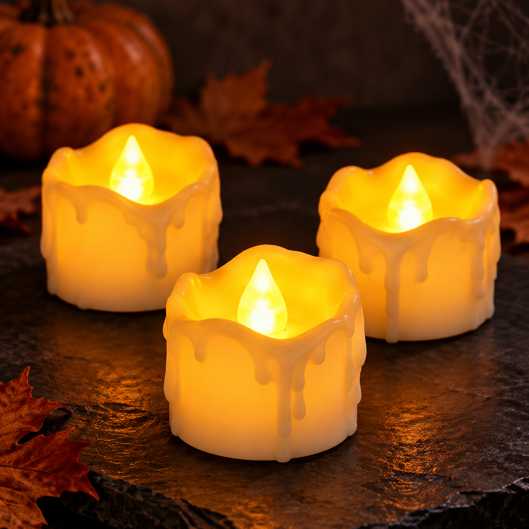 Mini vlamloze LED-kaarsen voor Halloween