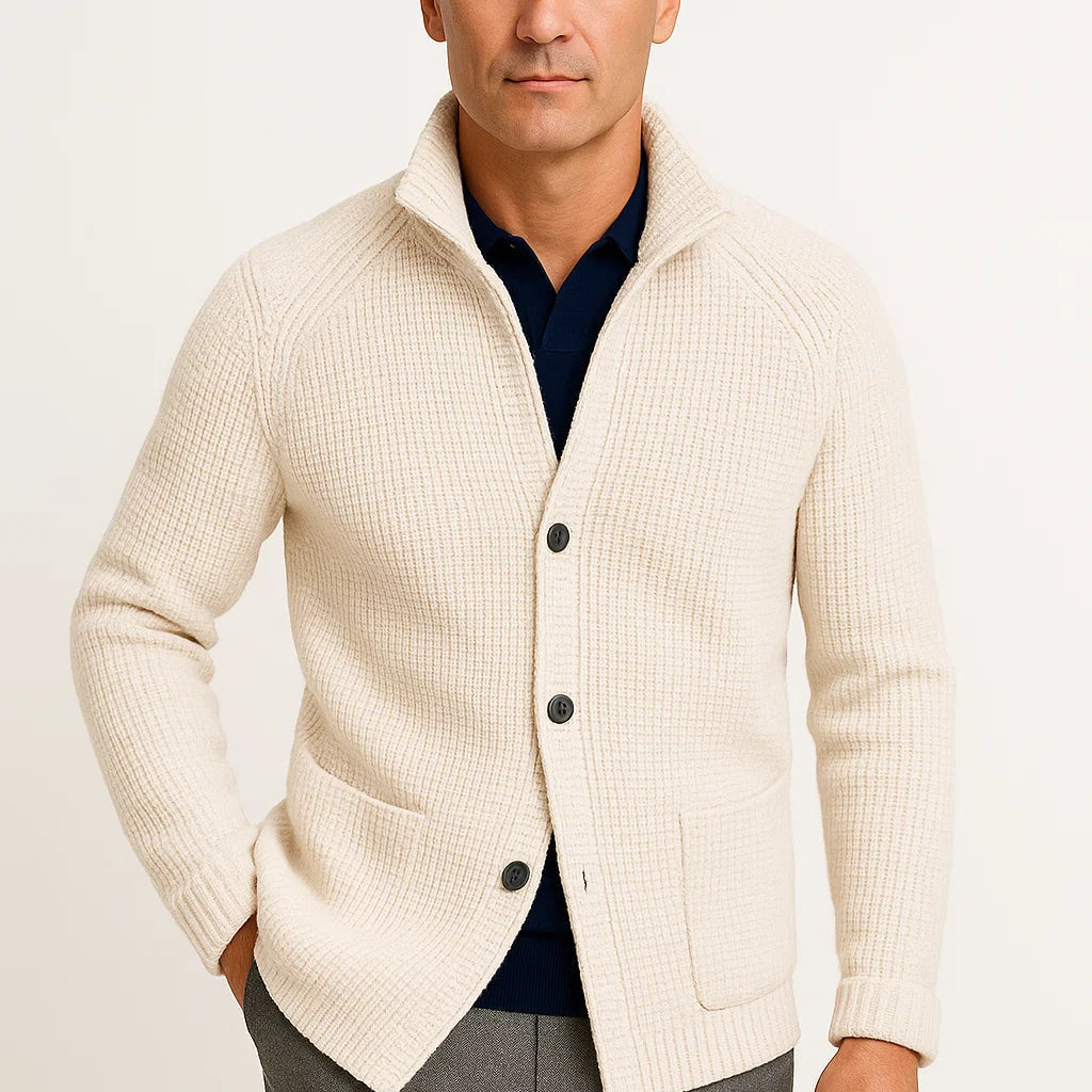 HOLLANDEN | GEBREIDE WOL CARDIGAN VOOR HEREN