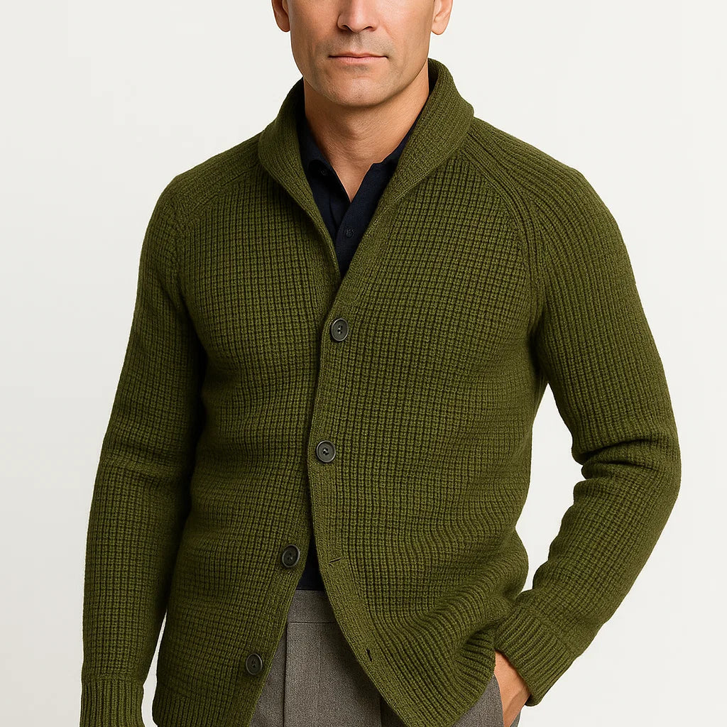 HOLLANDEN | GEBREIDE WOL CARDIGAN VOOR HEREN