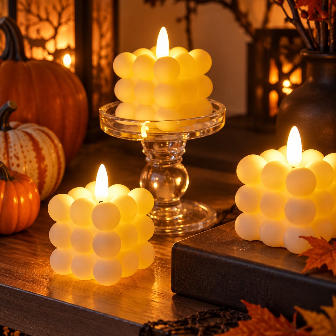 Vlamloze LED-stompkaarsen voor Halloween