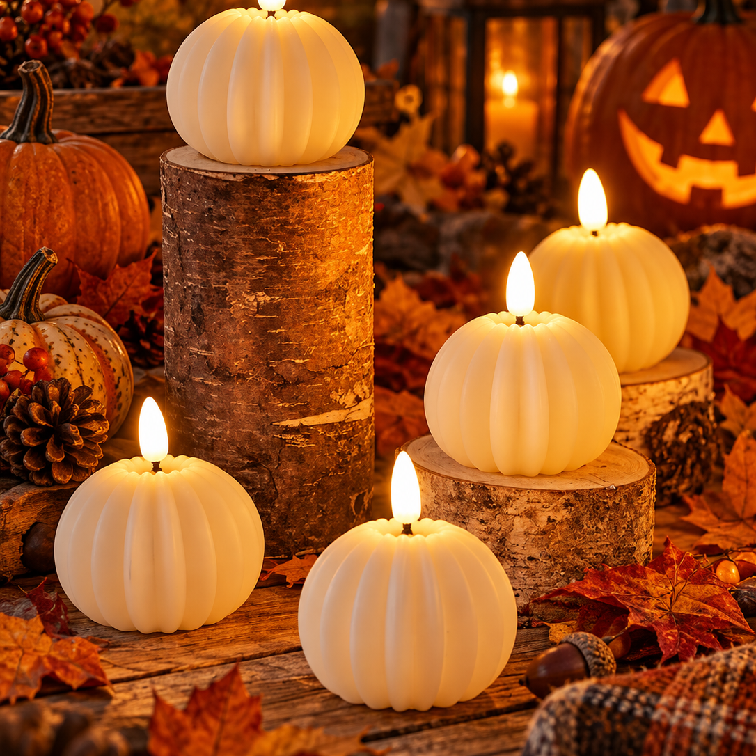 Vlamloze LED-stompkaarsen voor Halloween