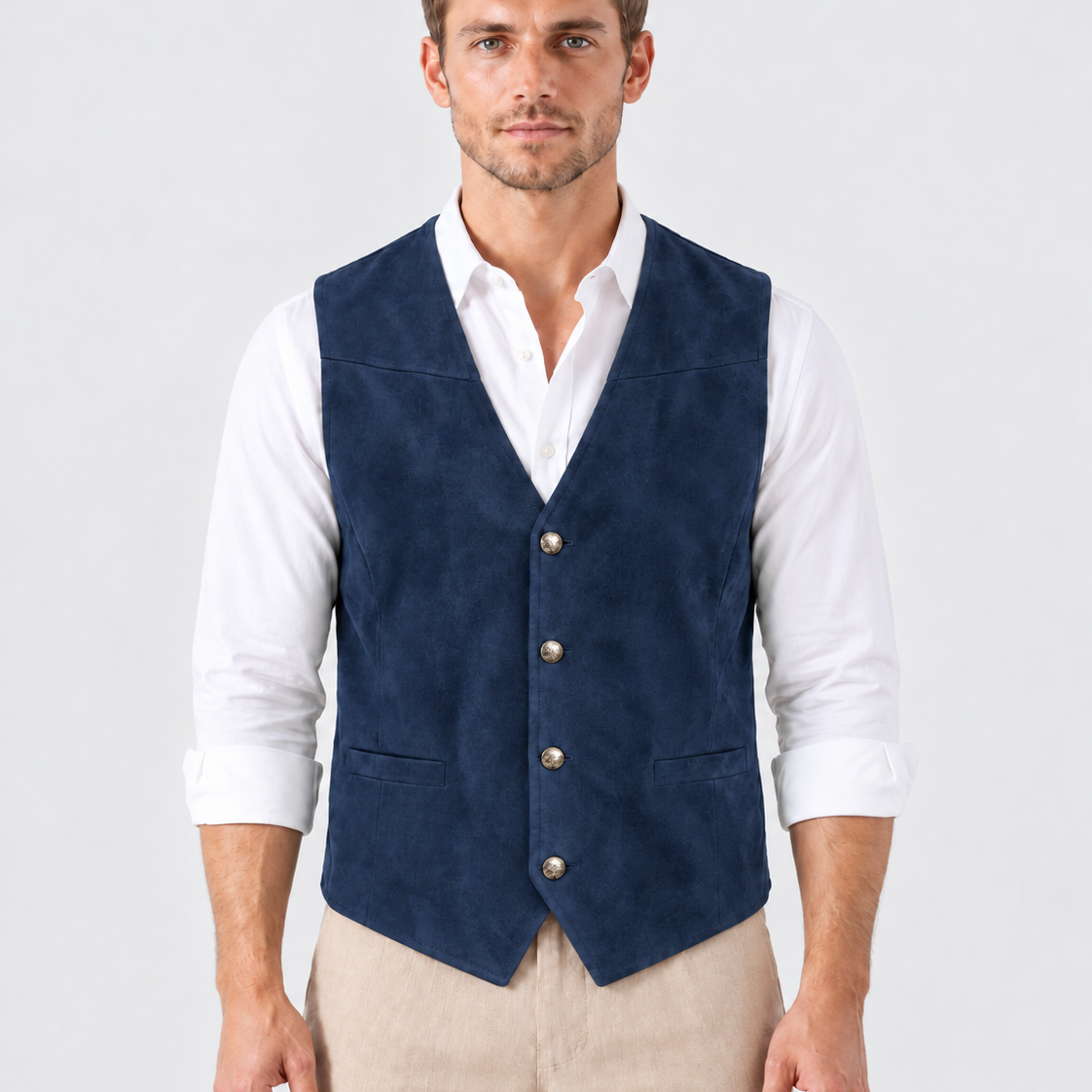 Klassiek Gilet met V-Hals en Knoopsluiting voor Heren