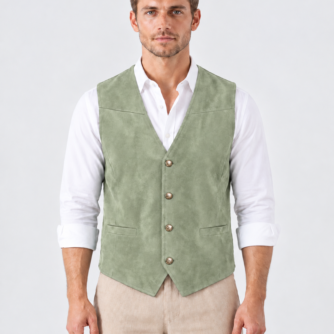 Klassiek Gilet met V-Hals en Knoopsluiting voor Heren