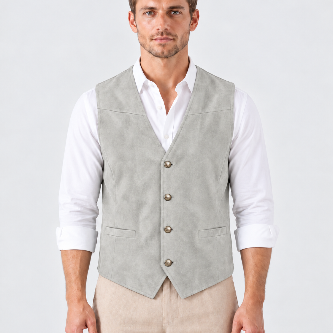 Klassiek Gilet met V-Hals en Knoopsluiting voor Heren