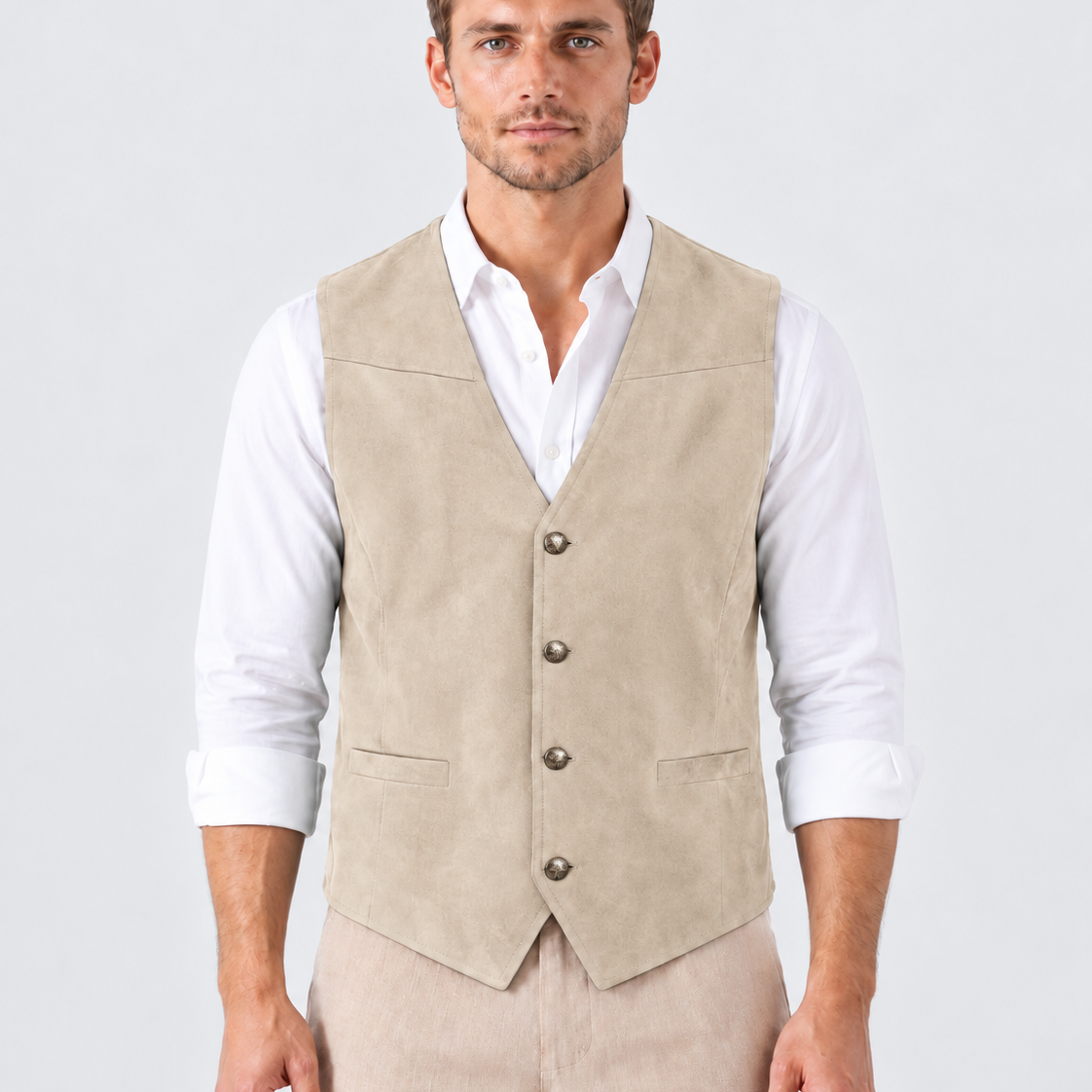 Klassiek Gilet met V-Hals en Knoopsluiting voor Heren