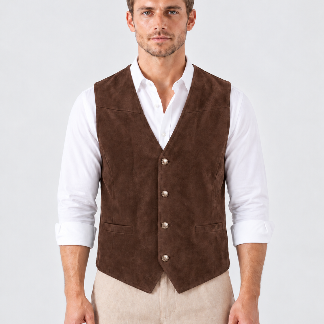 Klassiek Gilet met V-Hals en Knoopsluiting voor Heren