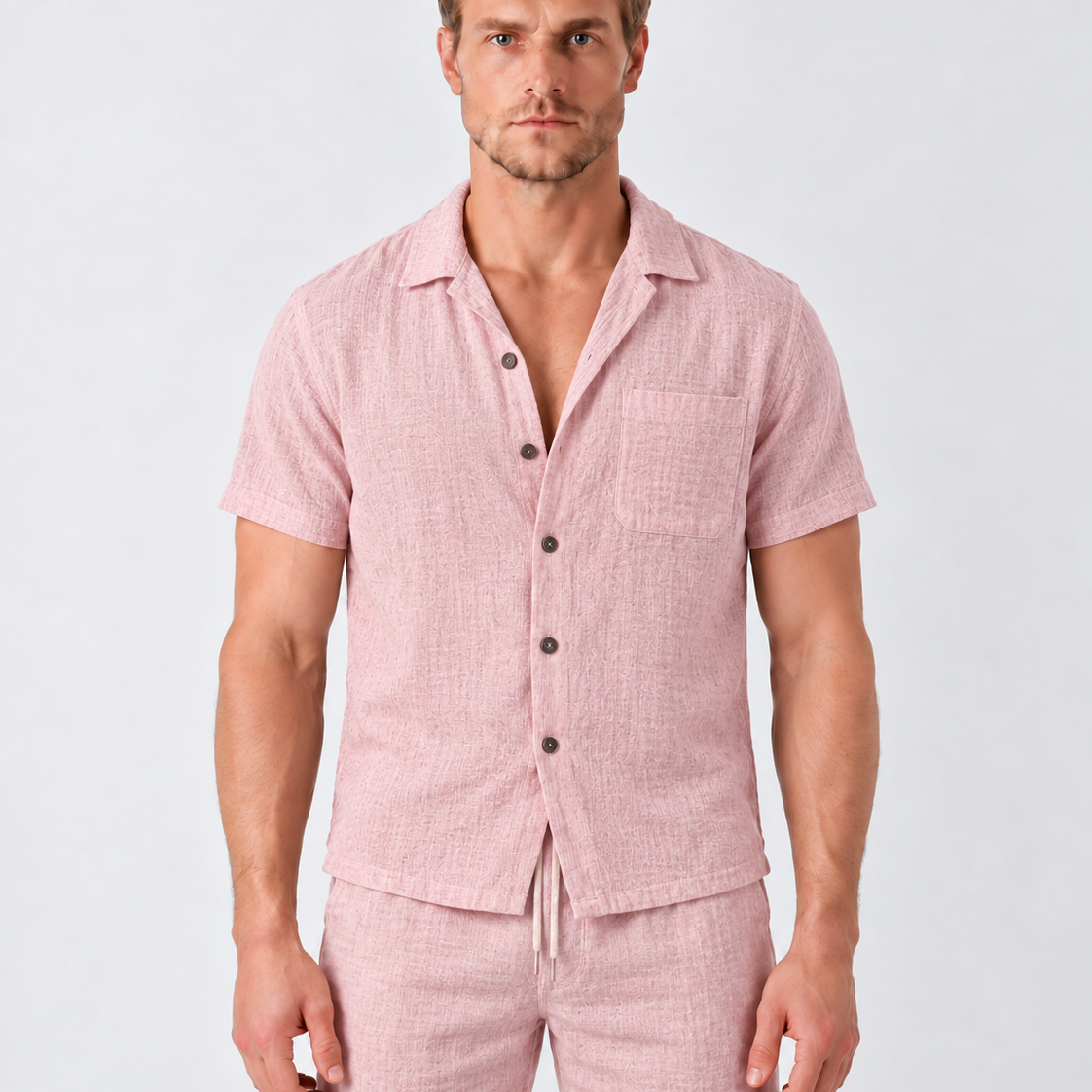 Linnen Zomerset met Overhemd en Shorts voor Heren