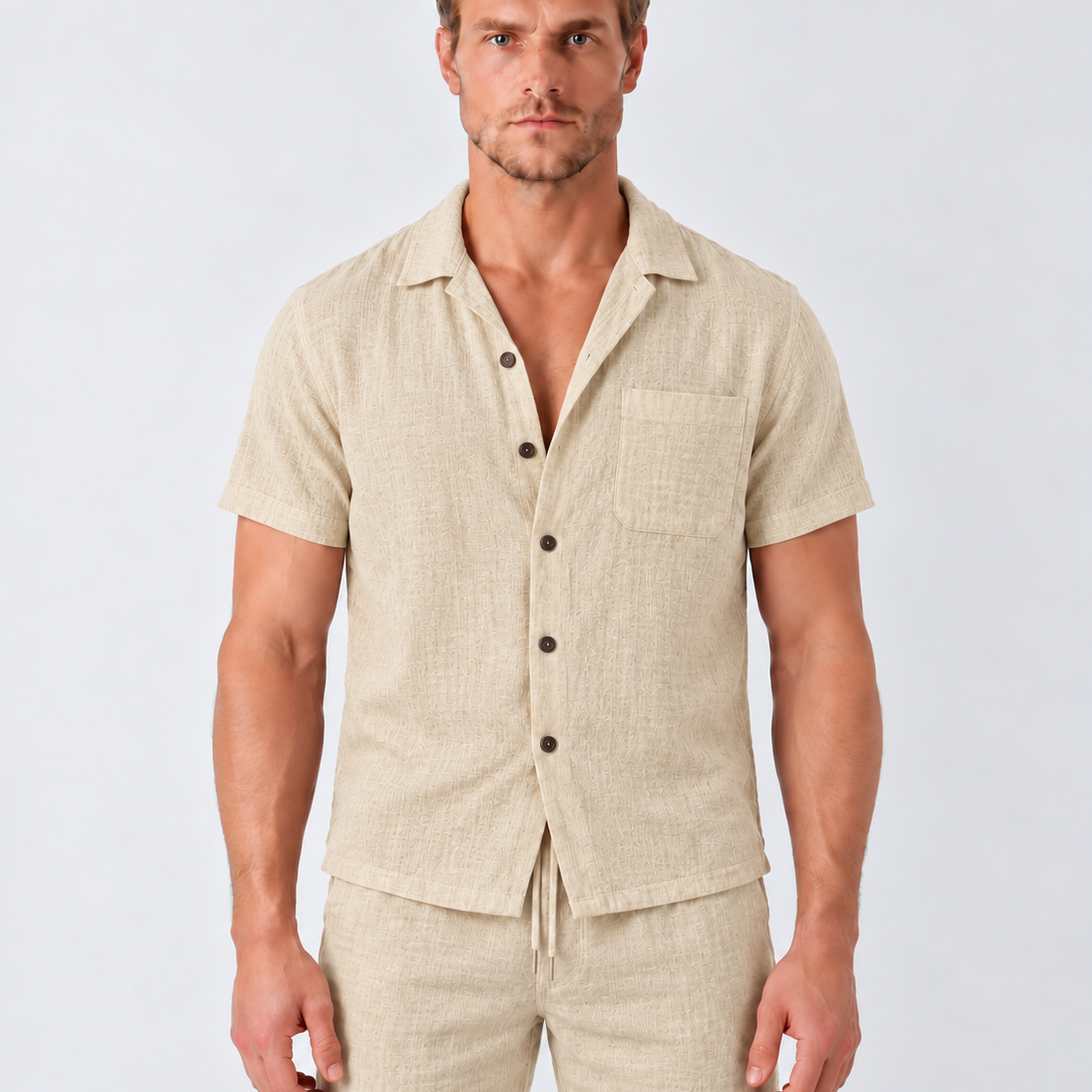 Linnen Zomerset met Overhemd en Shorts voor Heren